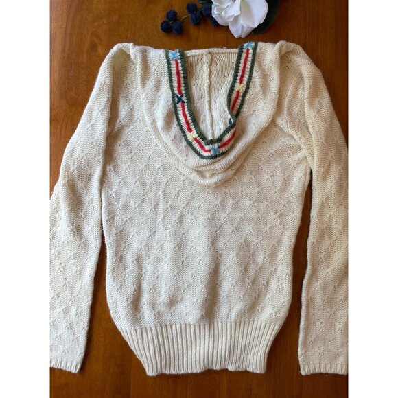 Vintage Style Old Navy Knit Hoodie Sweater L Cottagecore Campcore Streetwear - Picture 2 of 12